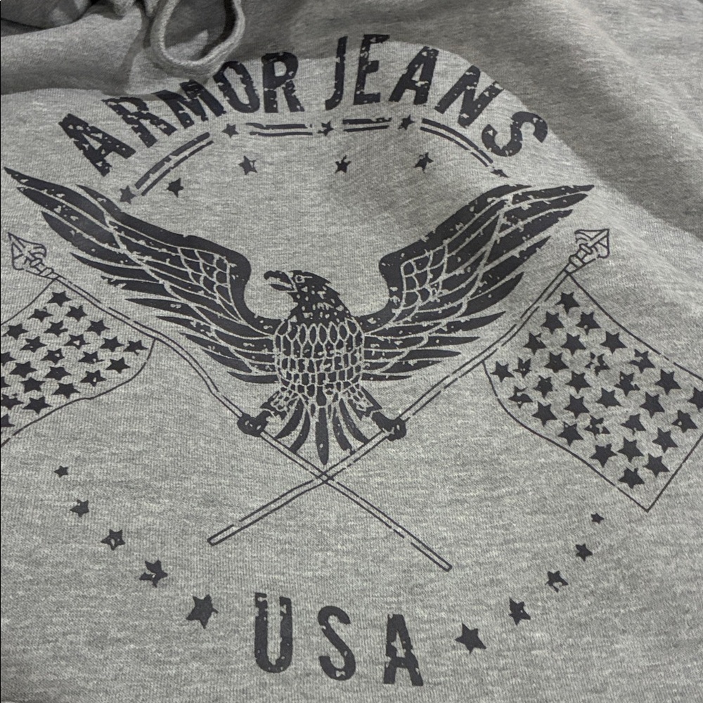 Gray Hoodie with Eagle Design